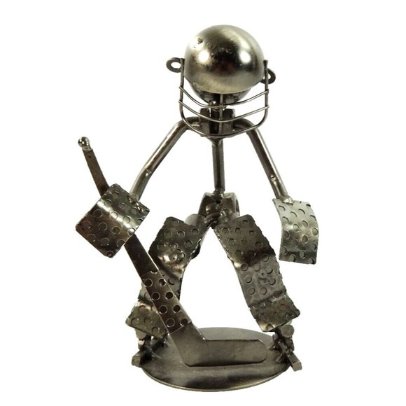 Hockey Goalie Scrap Metal Art Sculpture - Picture 2 of 9